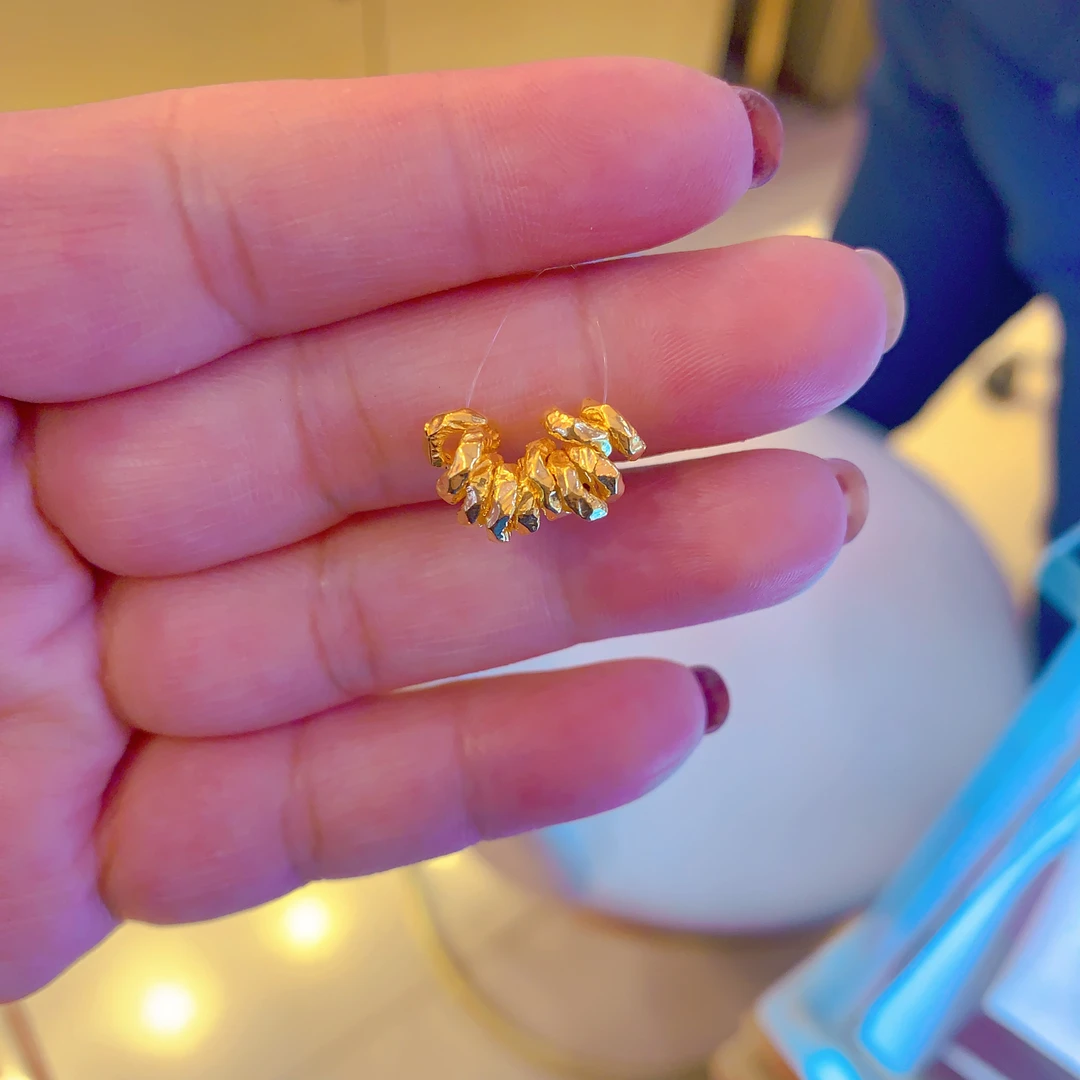 足金空心盘缠圈一串10个圈