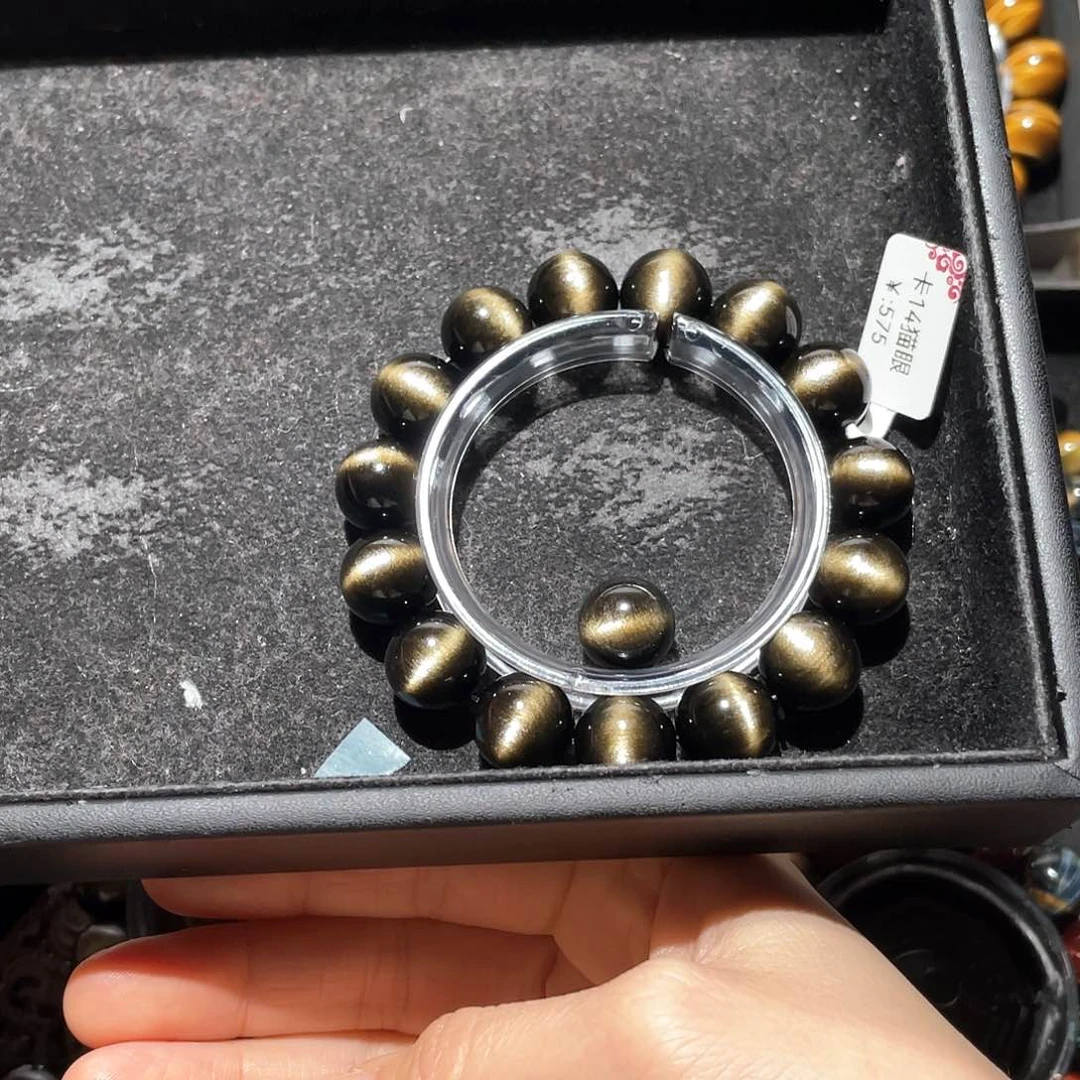 黑曜岩手链未镶嵌折***゛