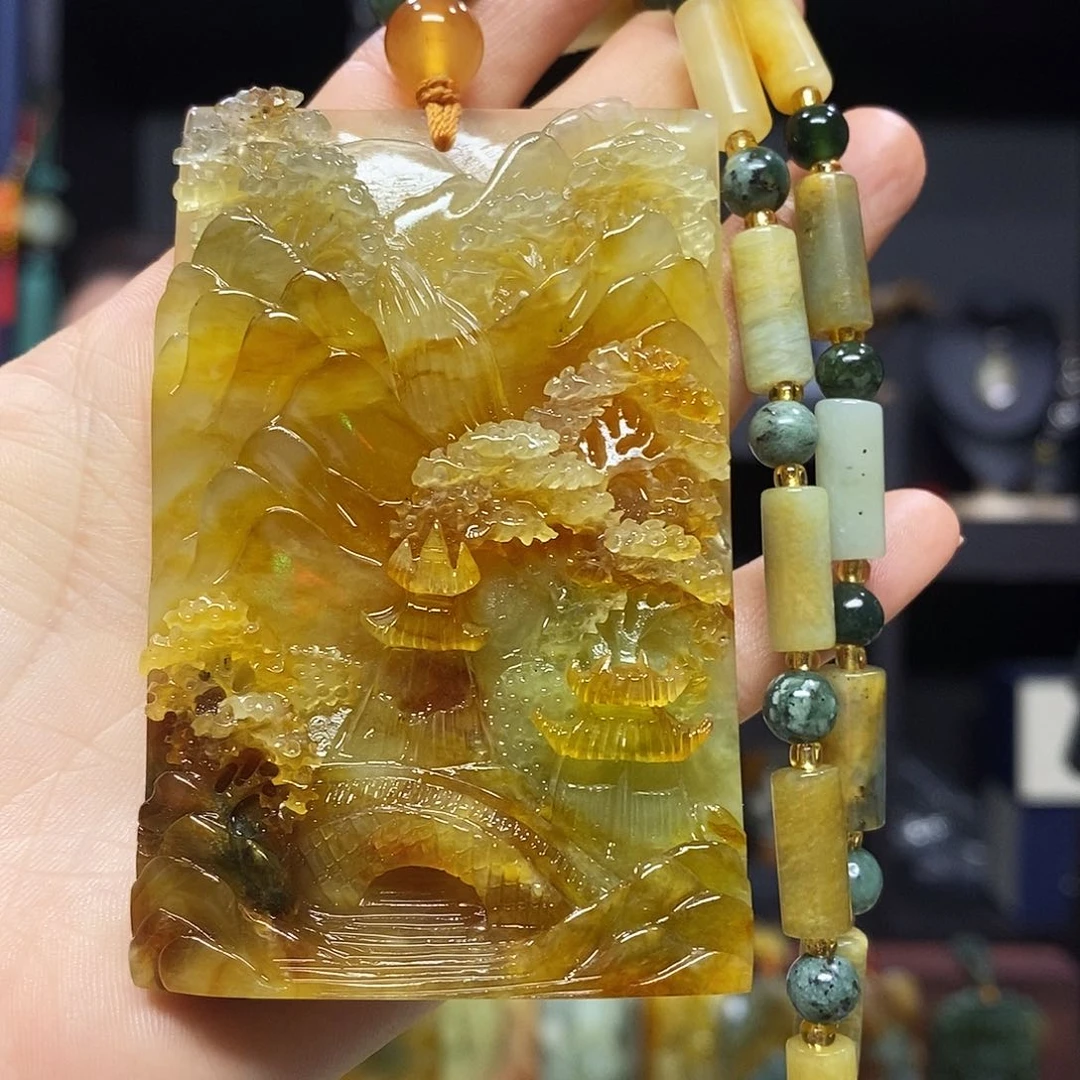 未镶嵌岫玉挂件吊坠
