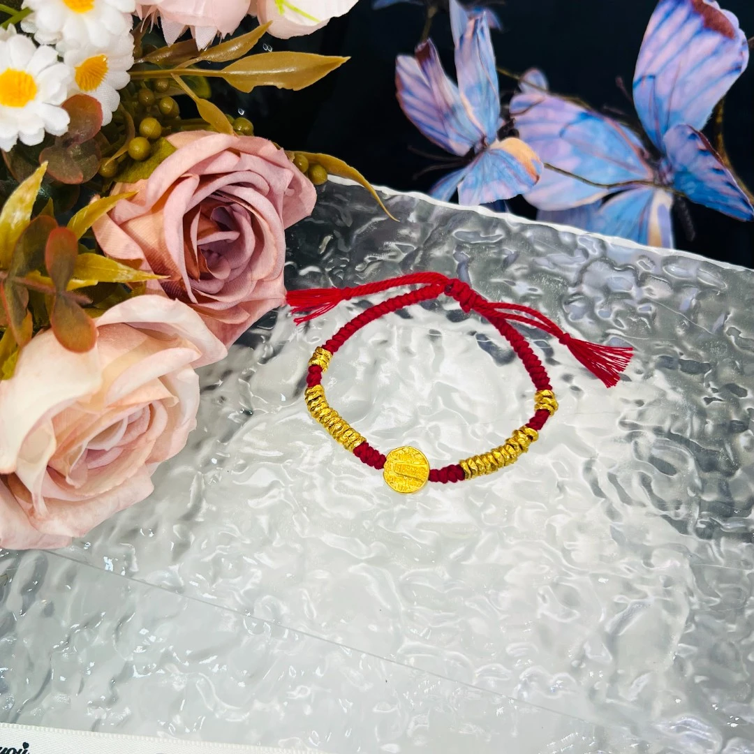 足金999盘缠五路财神手串