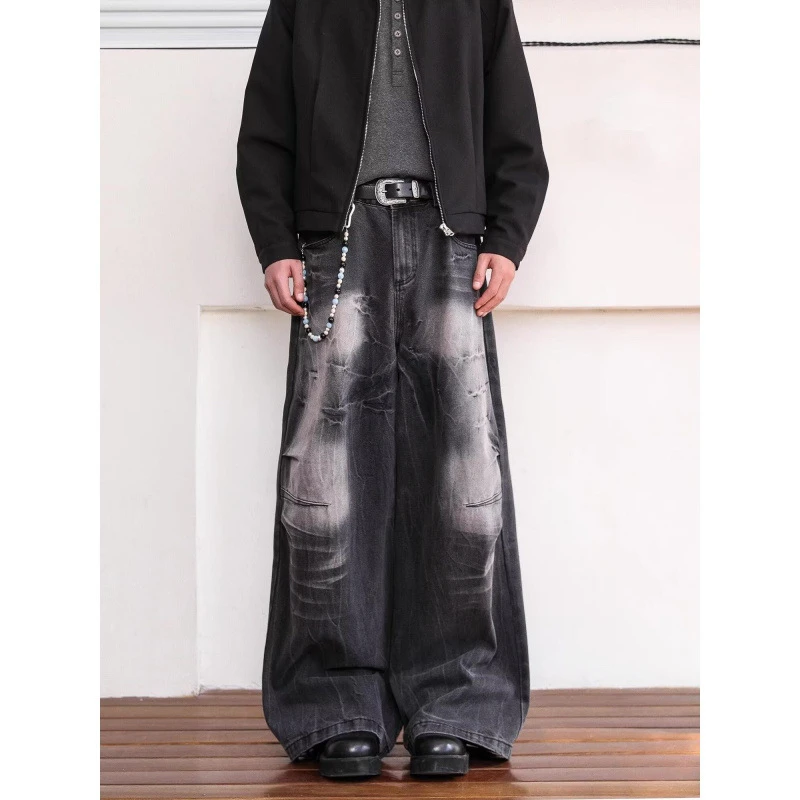 美式休闲解构工装裤男秋冬潮牌宽松直筒裤高街风格青少年长裤