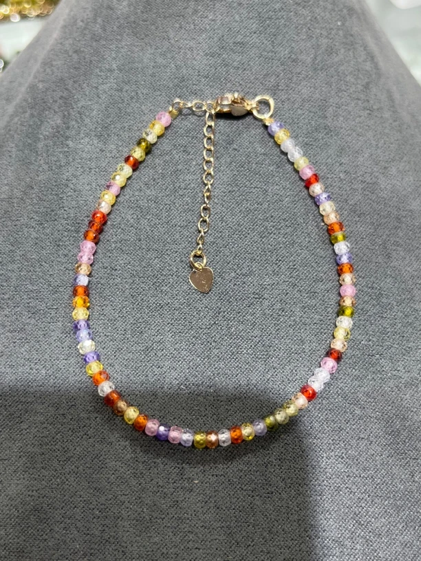 美货 七彩2*3mm钻切成品手链