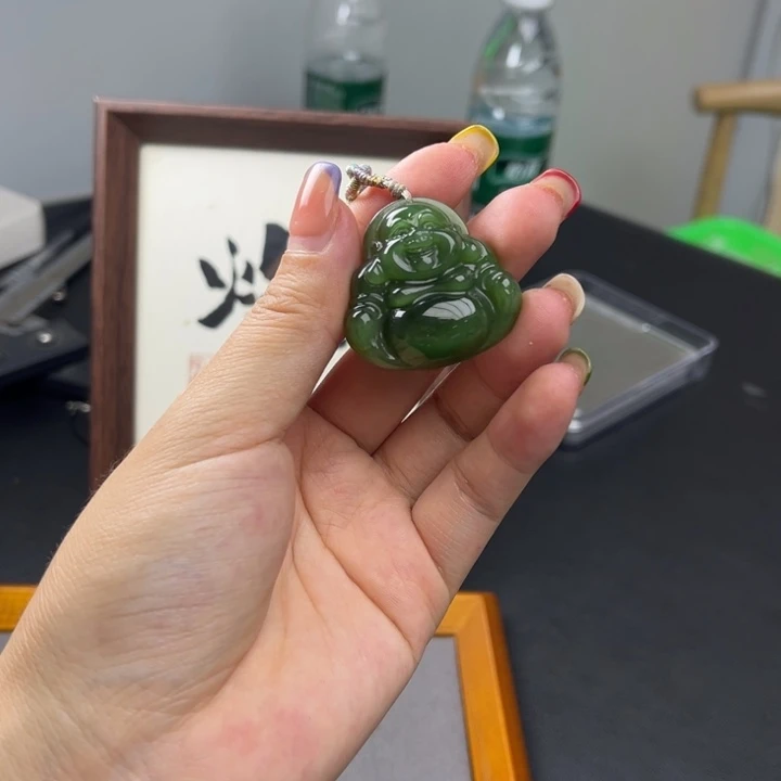 吊坠(不含链)未镶嵌和田玉和田碧玉佛公多样性发一
