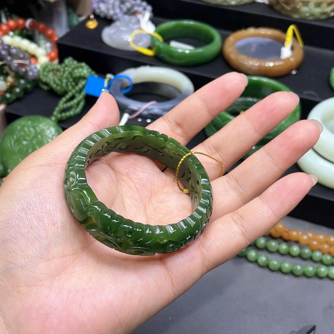 和田玉手镯5253圈口51未镶嵌