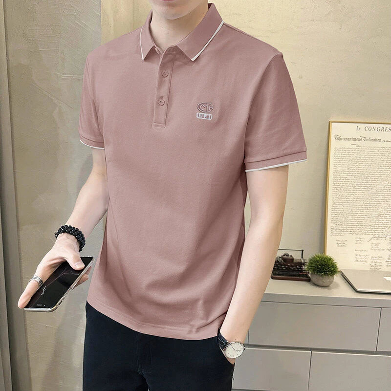 高品质休闲百搭翻领Polo衫短袖2025夏季新款时尚修身透气半袖T恤