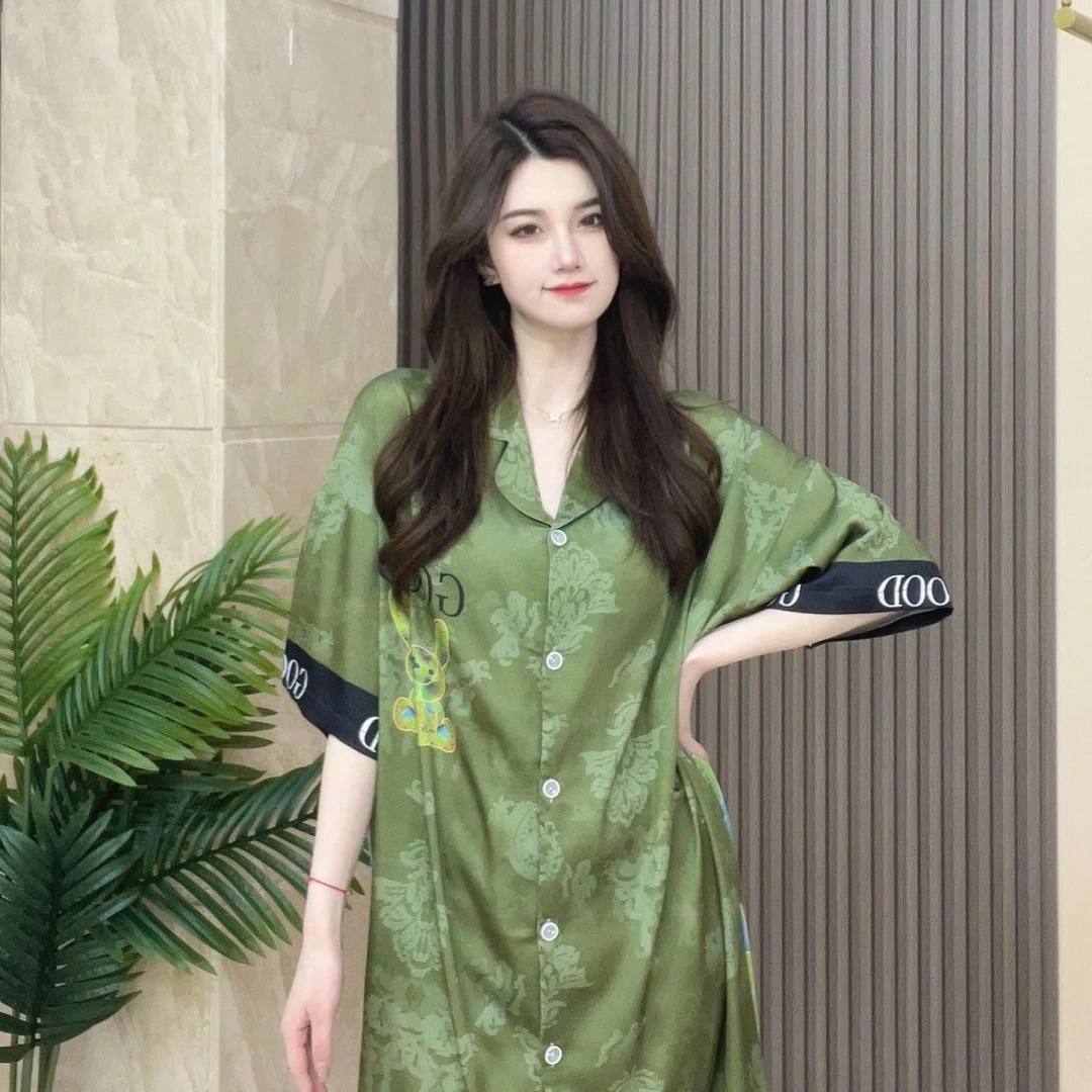 【2025 春季新款 】薄款气质宽松版型透气衬衫裙可外穿家居服睡裙