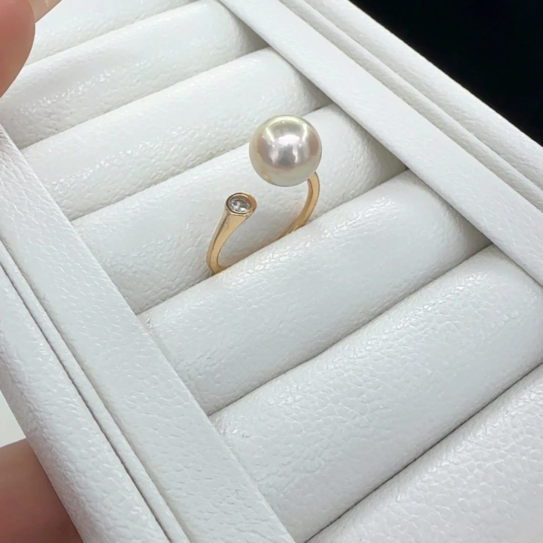 戒指银S925镶嵌海水珍珠