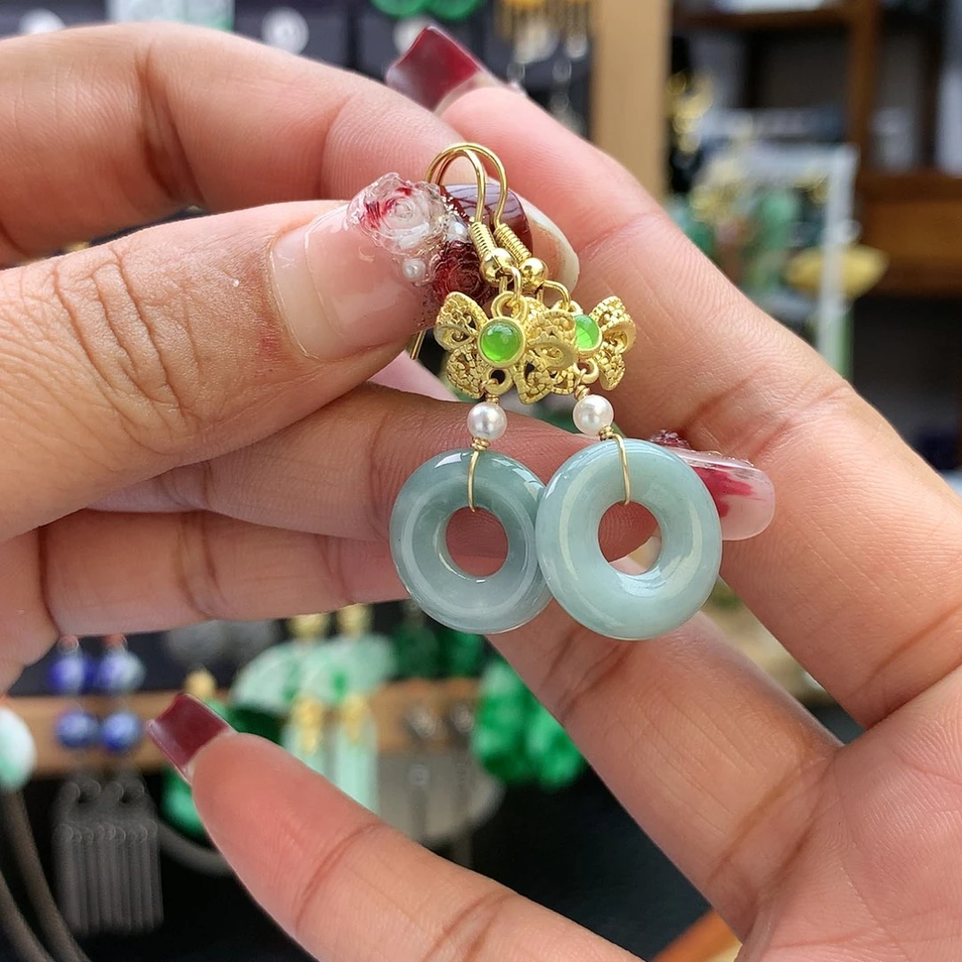 【闪购商品】翡翠耳饰未镶嵌耳坠