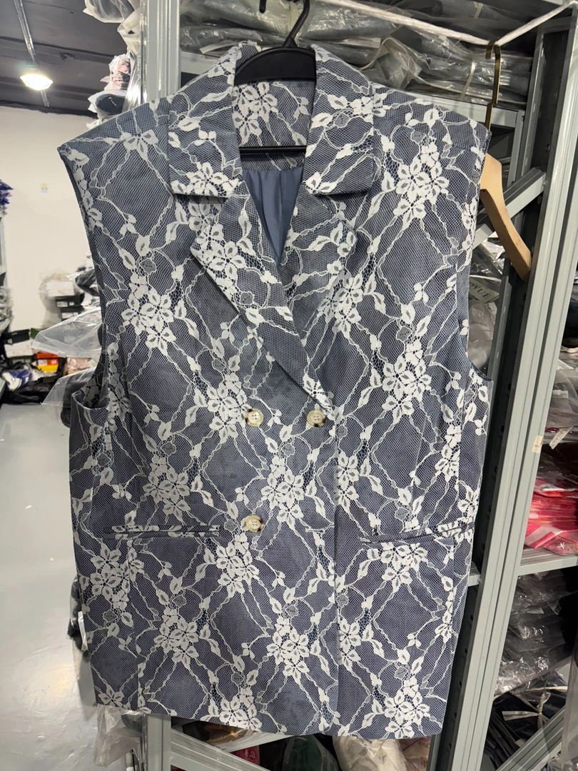 【南油玲姐】蓝色马甲外套1188