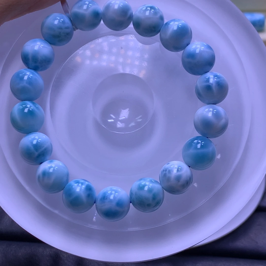 针钠钙石（海纹石）未镶嵌手链精品11mm手串色差略异