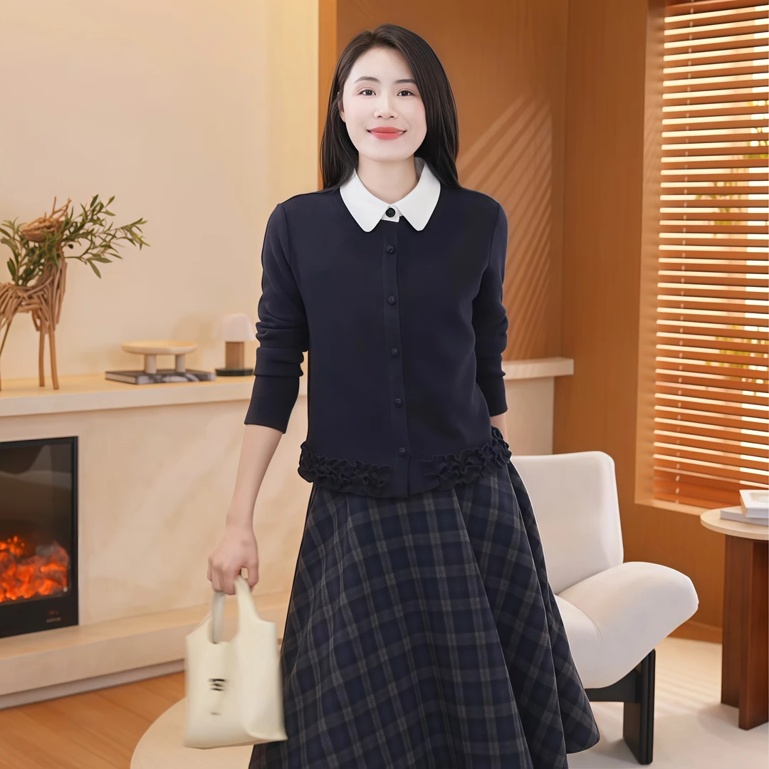 【梨花酿】Mayya Plus麦芽定制气质显瘦毛茸茸针织上衣32546958