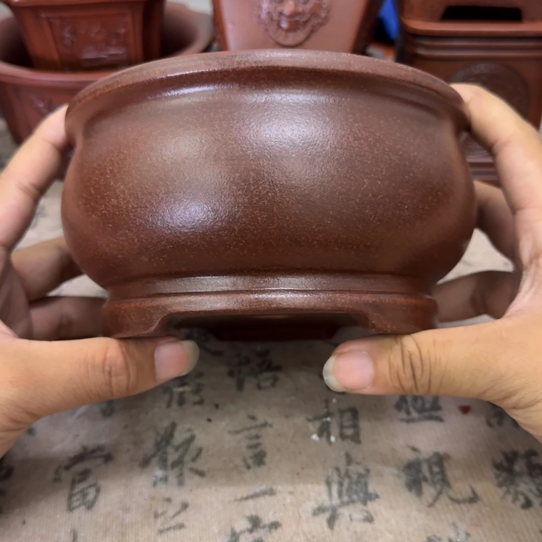 紫砂花盆14.5x8内经紫砂花盆