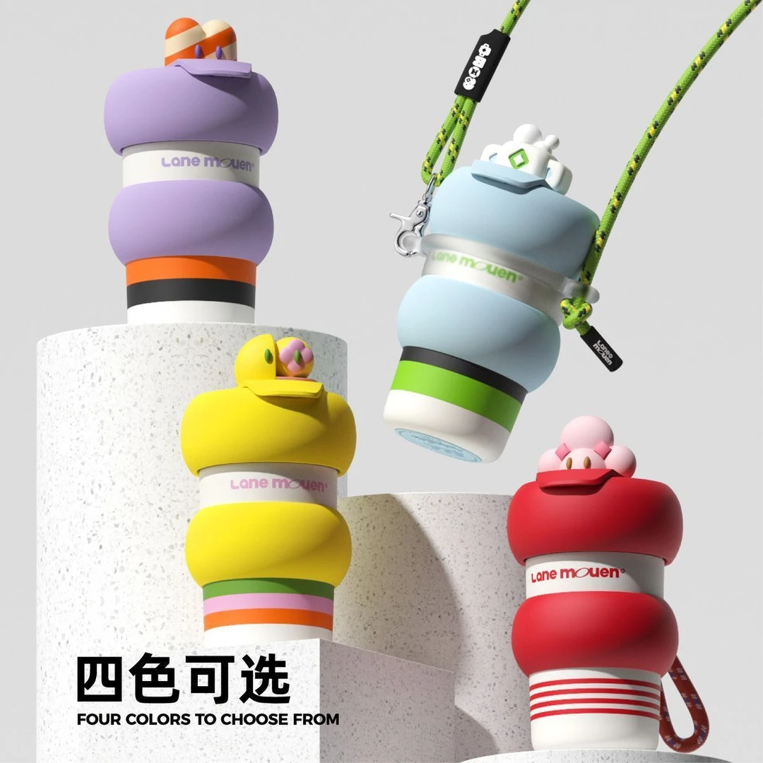 24新款览萌咖啡保温杯女生高颜值复古多巴胺ins风可爱便携圈圈杯