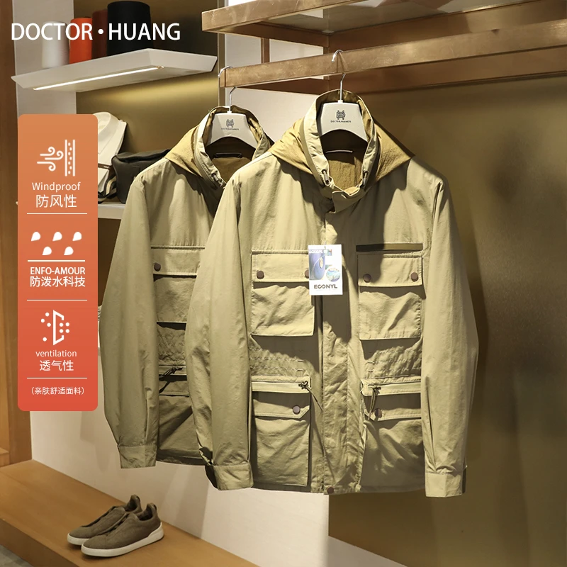 2025早春新款男高端奢华商务休闲户外机能防水猎装外套9746