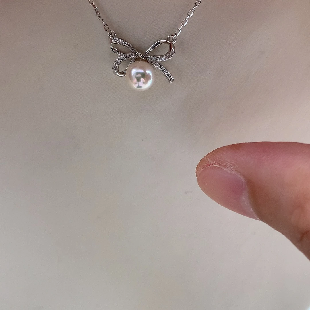 颈饰银S925镶嵌海水珍珠6.5-7mm ak