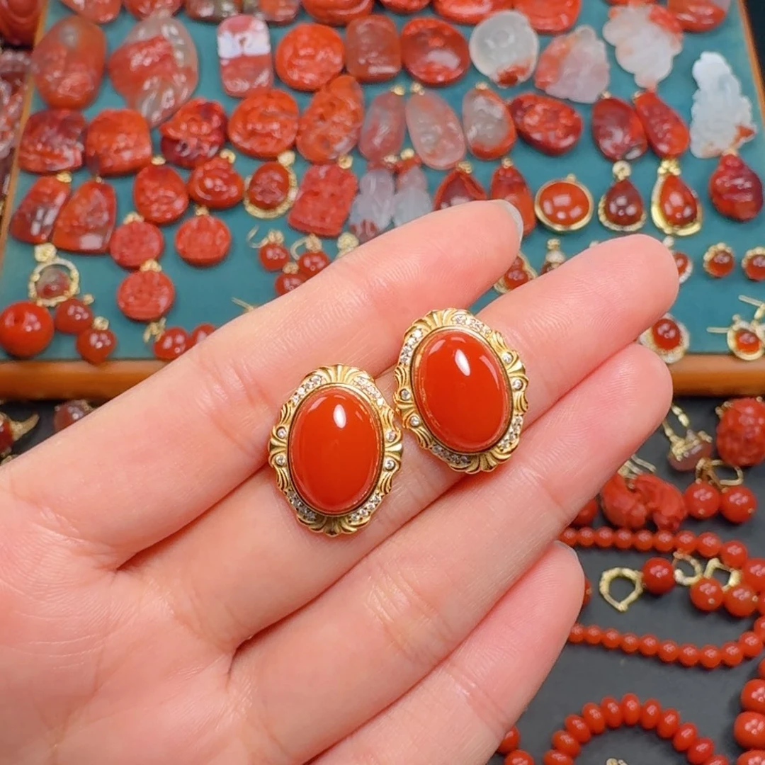 南红玛瑙南红银S925镶嵌