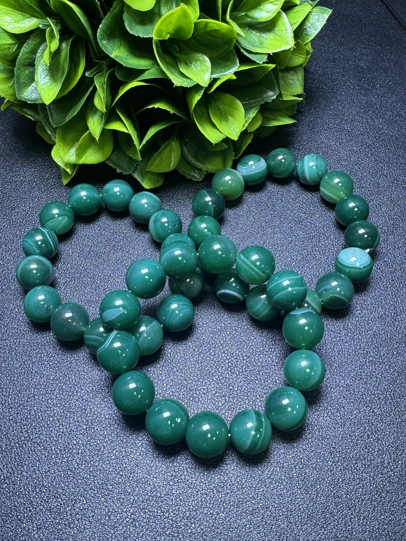 S6207（玉姐）千草灵碧健石玛瑙玉绿手串-多样性只发一件