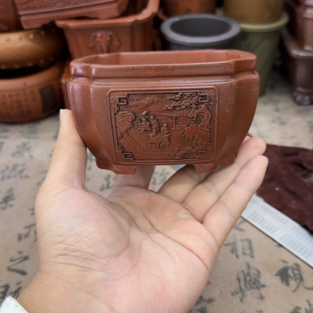 紫砂花盆宜兴紫砂正品花盆10.5x5.5