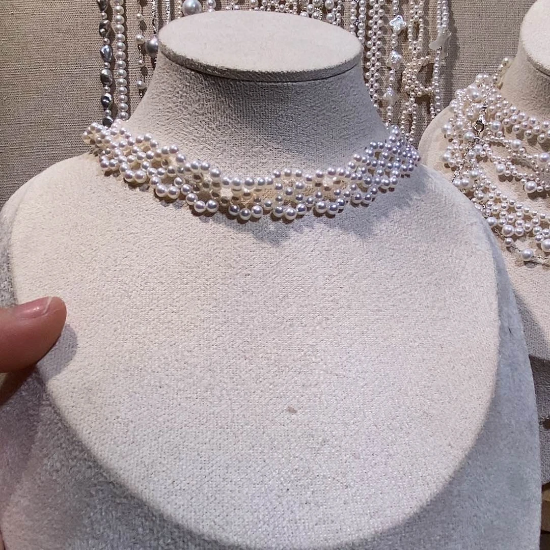 非金属非金属编织设计无暇项链