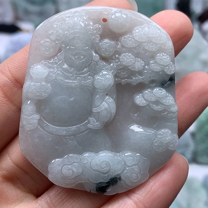 翡翠未镶嵌颈饰财神爷福利