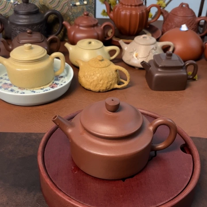 紫砂茶壶德钟老紫泥壶