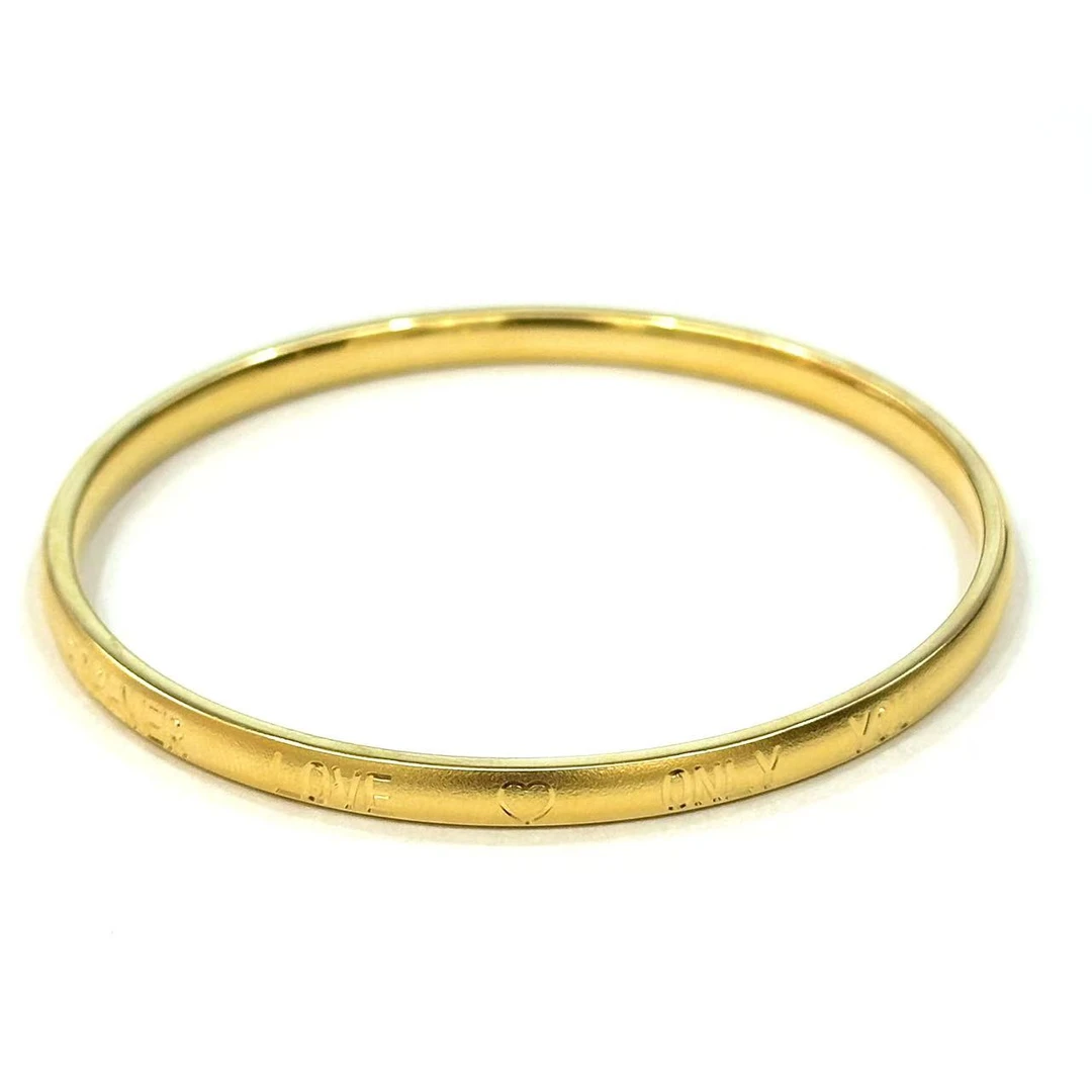 足银手镯 银镀金永恒之爱手镯