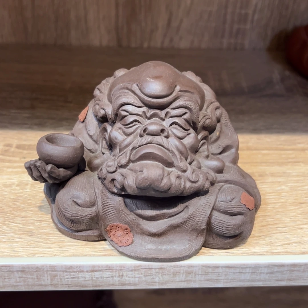 茶宠紫砂紫砂茶宠达摩 微瑕