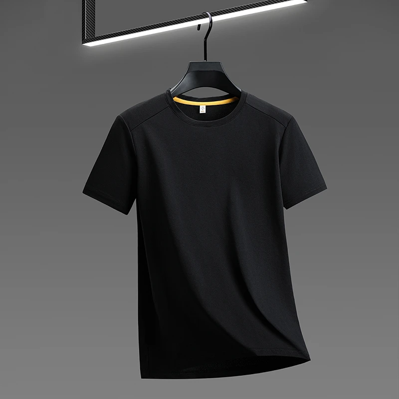 索罗娜满天星纯色打底正肩膀冰感短袖T恤透气百搭速干