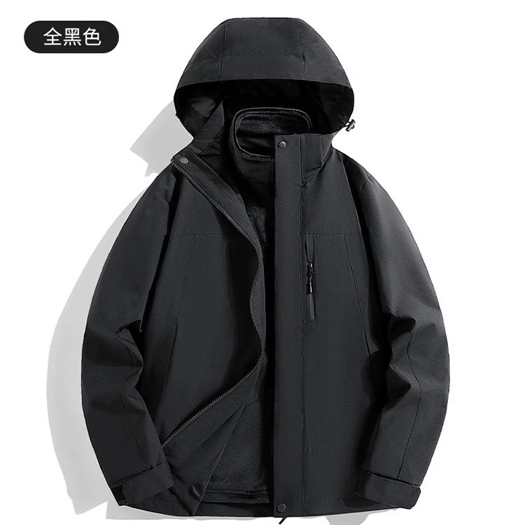 B073男生黑色冲锋衣两件套(以主播展示为主)