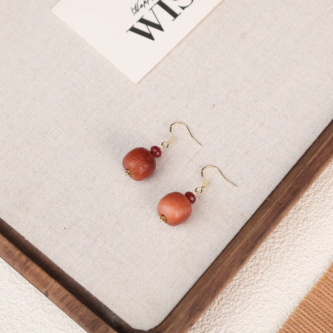 XY186-1 磨砂随型玛瑙耳环