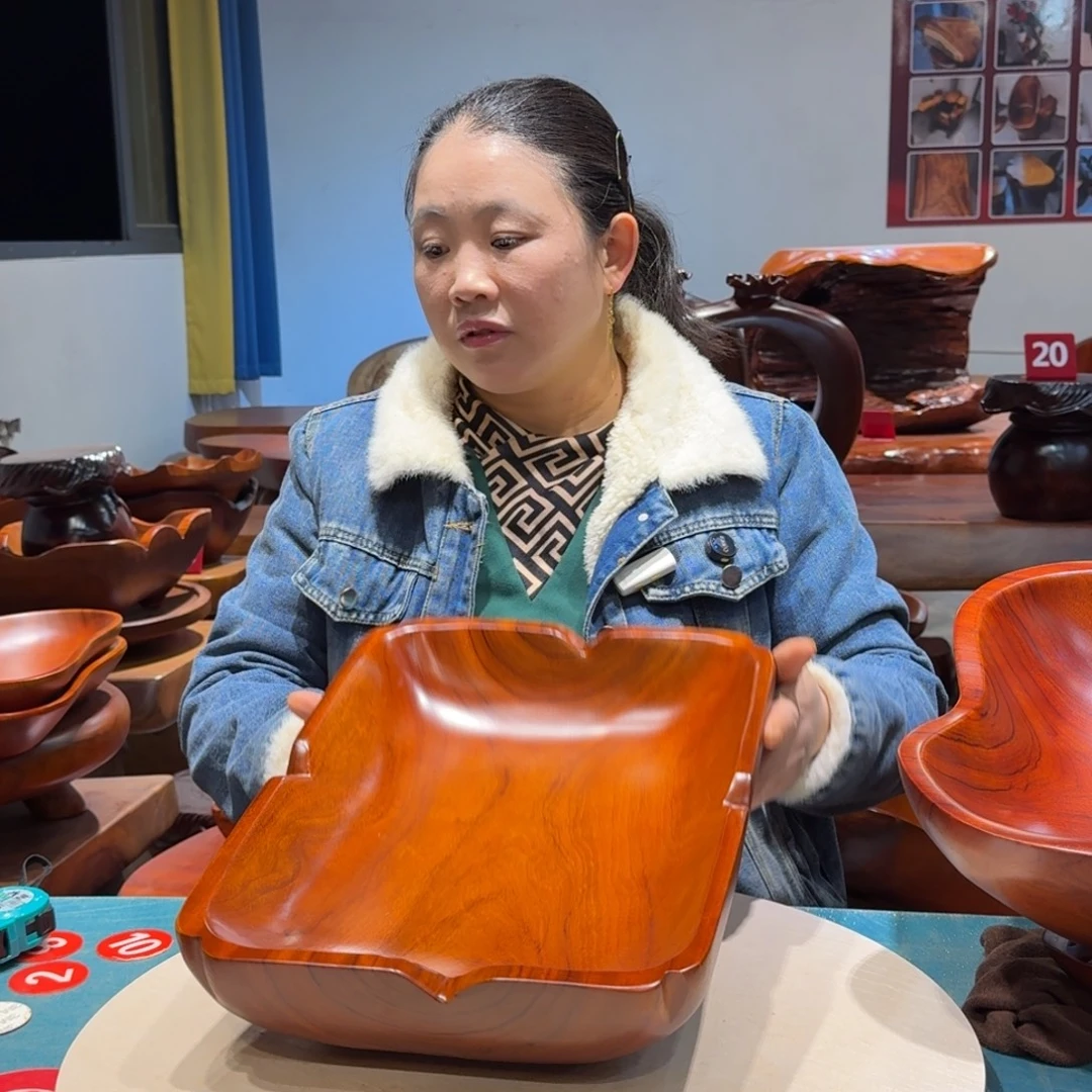 木香樟实木长方形果盘