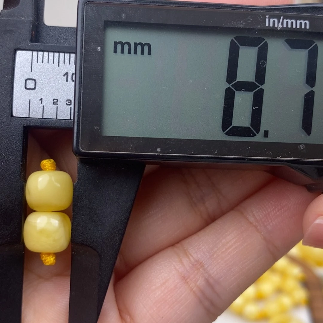 未镶嵌琥珀裸石河*蜜蜡老型对珠