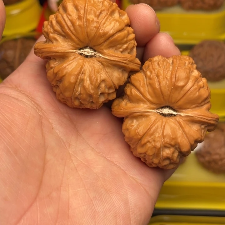 把件文玩核桃43南瓜凹底