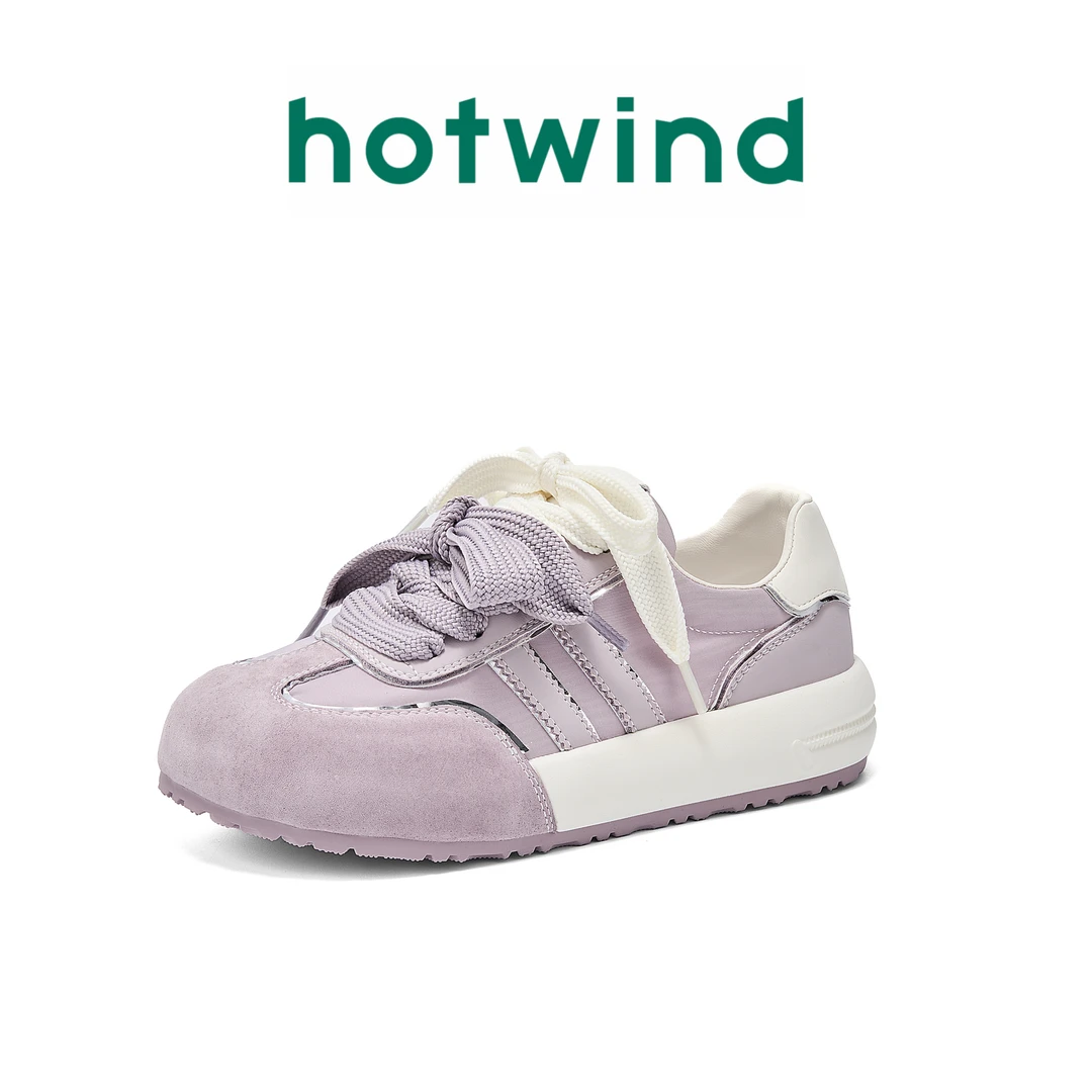 Hotwind/热风新款百搭女春季小香风圆头运动鞋休闲鞋