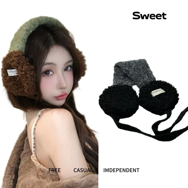 新款日系保暖耳罩围脖两用百搭时髦秋冬耳罩围脖