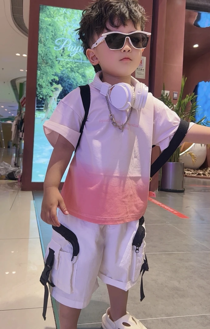 【棉逗熊品牌】2025男童韩版夏季休闲中大童百搭T恤-15371