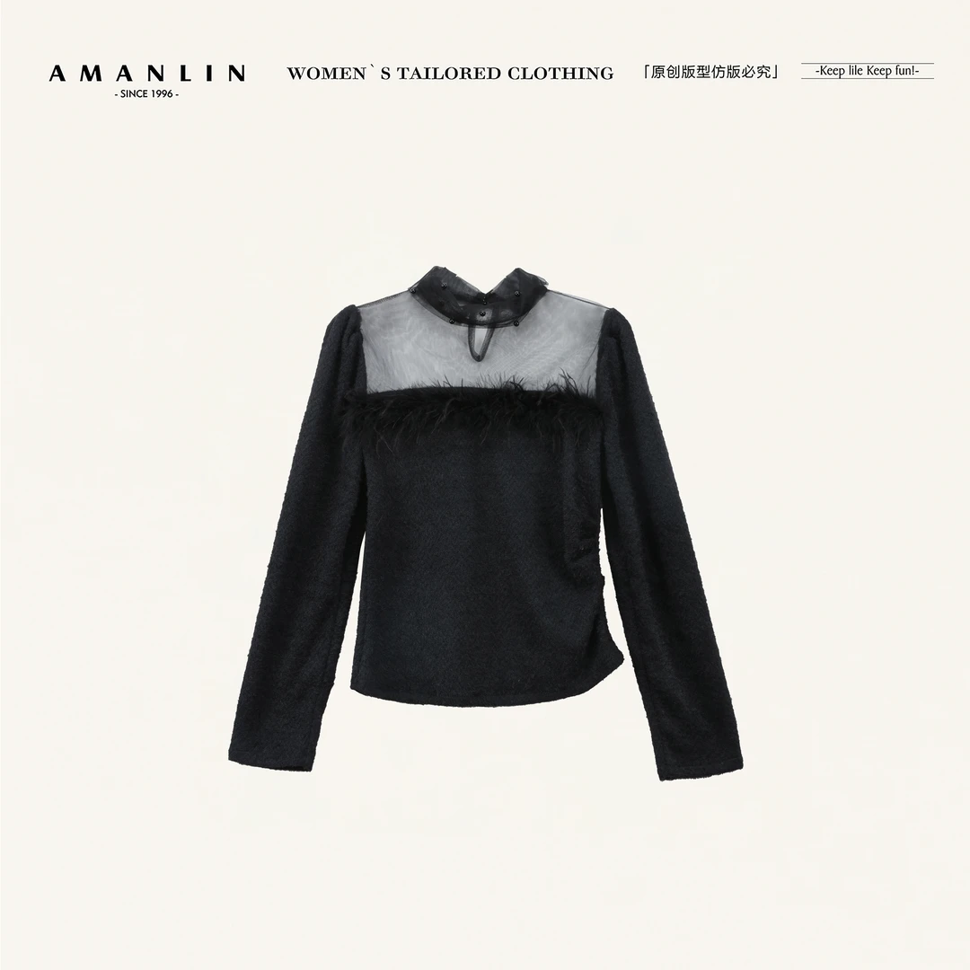 AMANLIN/阿谩琳琥珀流光t恤X602811