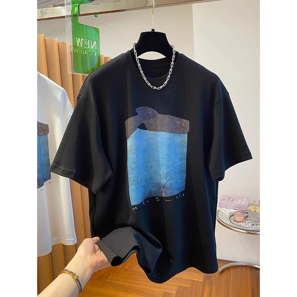 胖妹妹大码240斤韩系宽松圆领短袖T恤女2025新款夏季独特半袖上衣