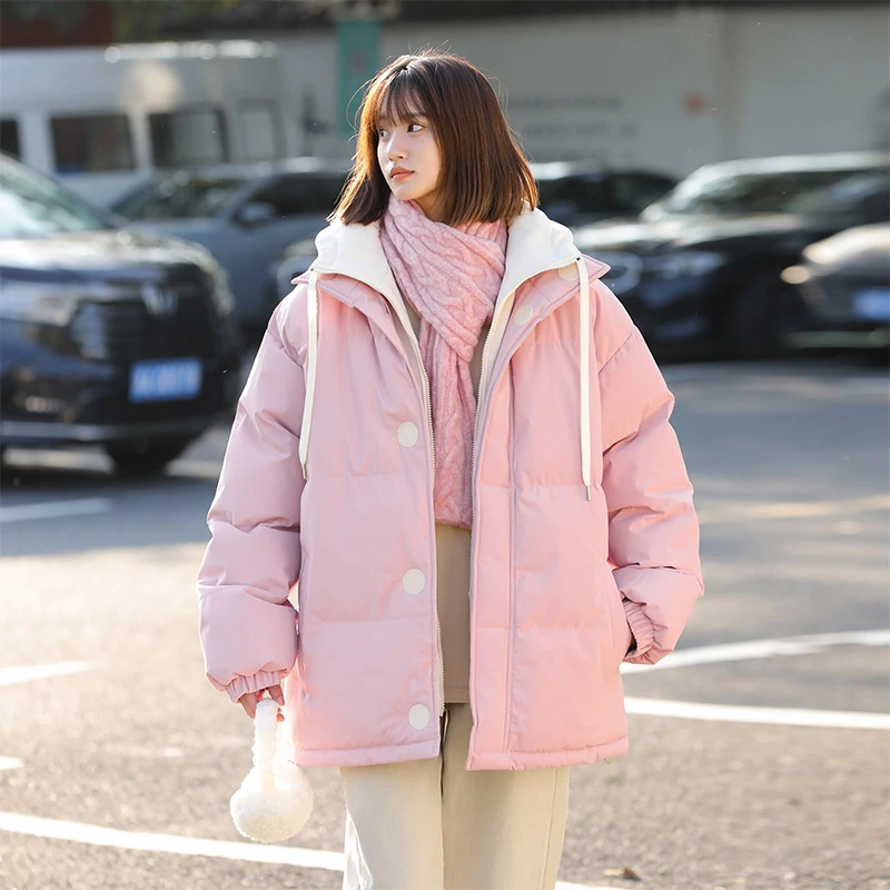 《假两件棉服》冬季新款男女同款时尚百搭休闲棉服保暖面包服