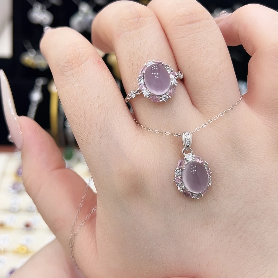 用***8戒指银S925镶嵌萤石