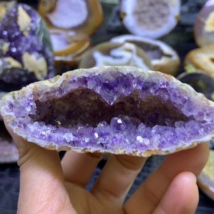 珠宝半成品未镶嵌水晶紫晶洞