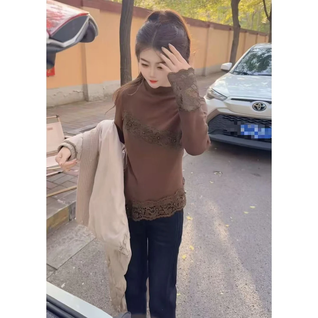 『重工钩花L』设计显瘦百搭时尚衬衫6555