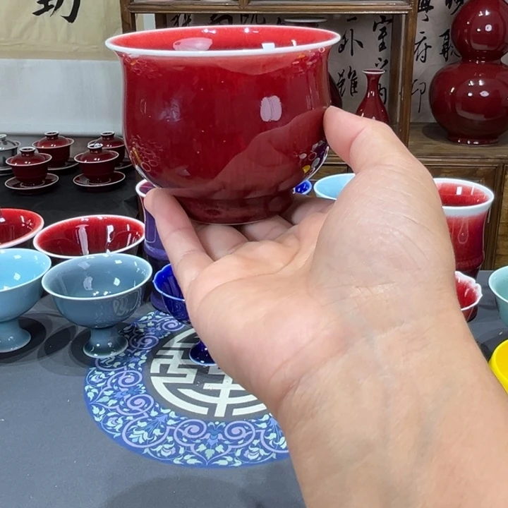 景德镇陶瓷浅行大福桶杯