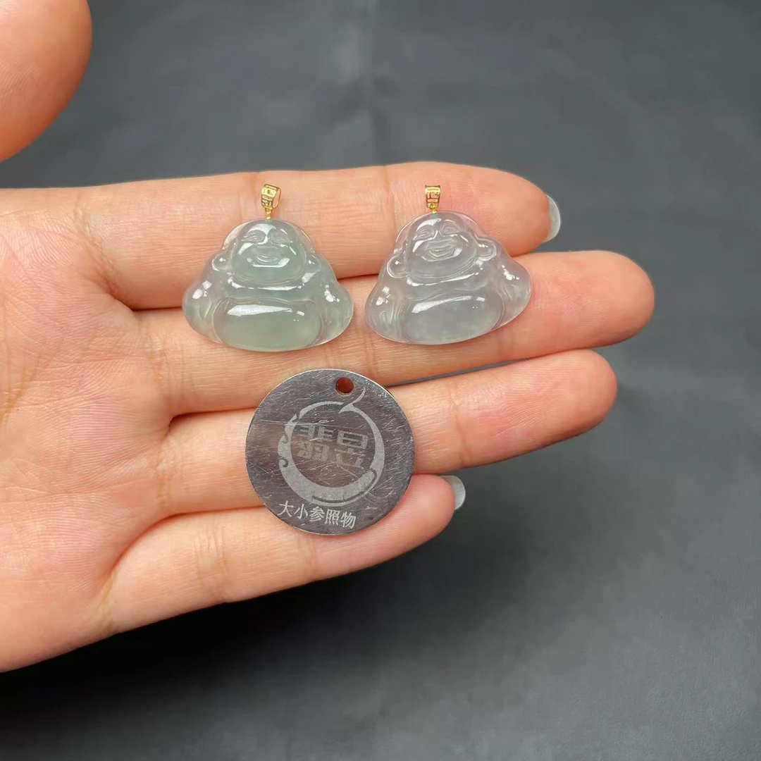 翡昱-N19-38113-728-天然A货翡翠吊坠18k金扣-多样性发其一-C