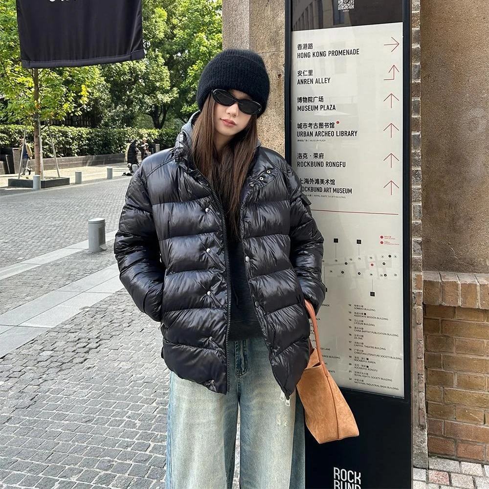 D YANGJUN 【年中福利】上衣外套棉衣冬季黑色短款面包服百搭棉服