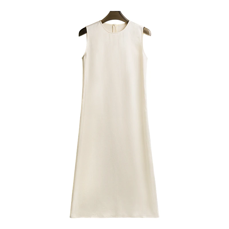 【李美丽专属】香槟色醋酸极简风无袖连衣裙 CYJ-YJ111-1036