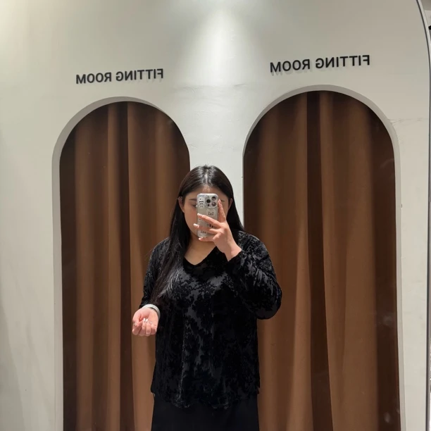 潮九九大码女装V领蕾丝打底58115