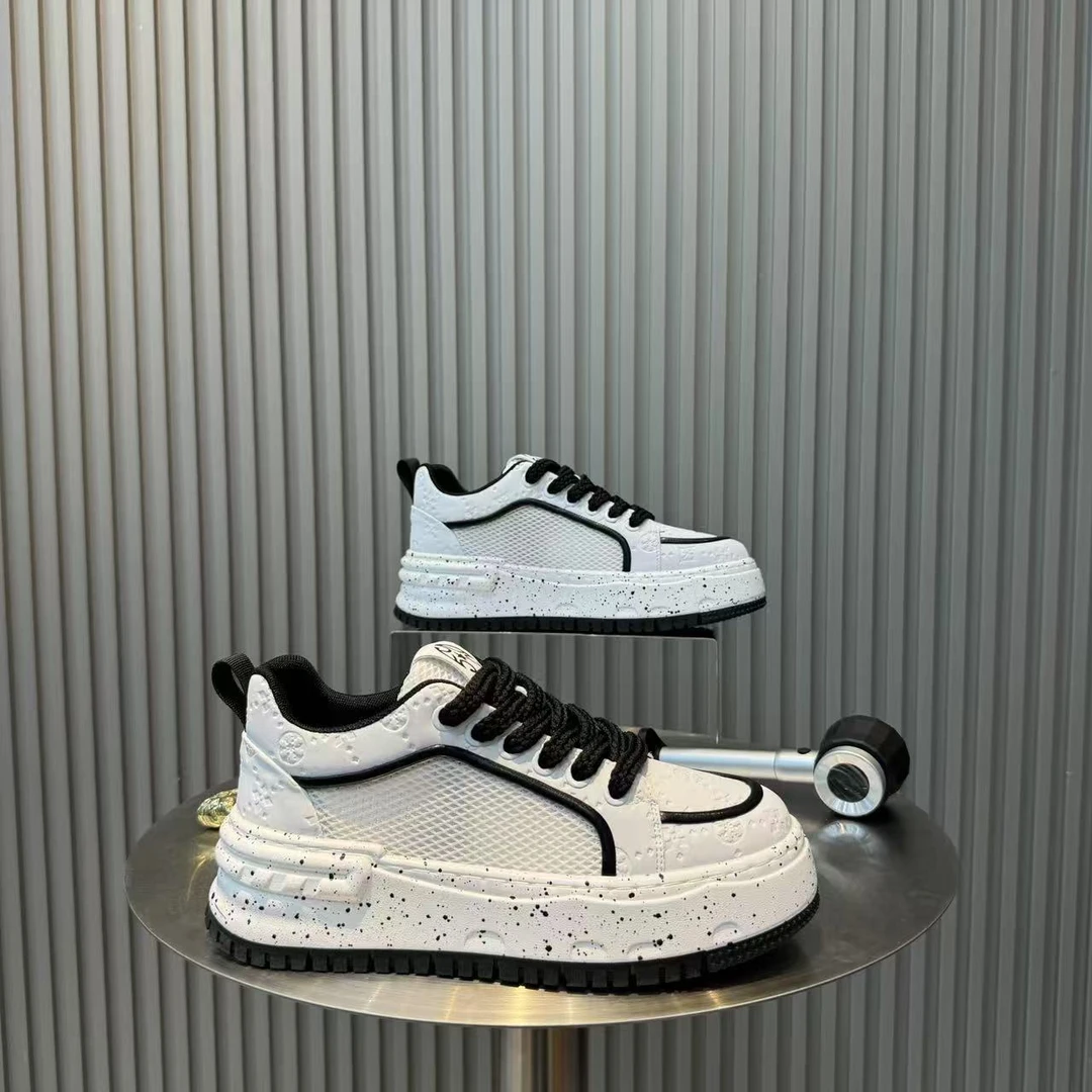 时尚百搭网面透气春夏季新款低帮厚底增高休闲鞋男鞋