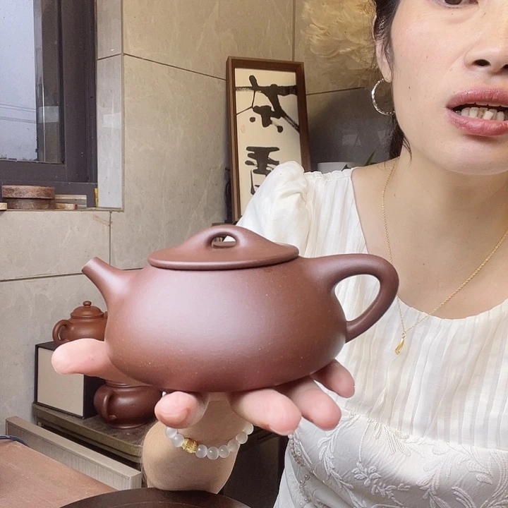 明***茶壶紫砂半手石瓢