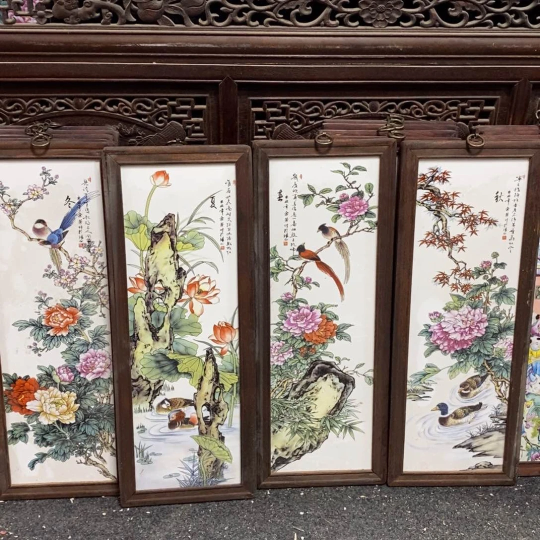 瓷片53*21*4景德镇瓷板画柴窑烧制